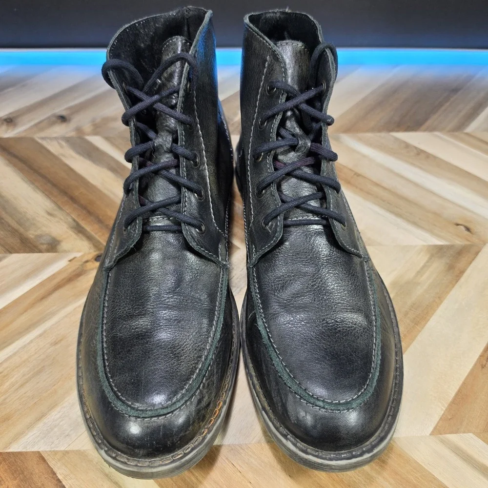 BED|STU Curtis II Chukka Boots Men's 12 Black Leather Lace Up Ankle Moc Toe